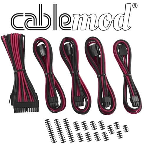 Cablemod  Classic ModMesh -Negro/ROJO